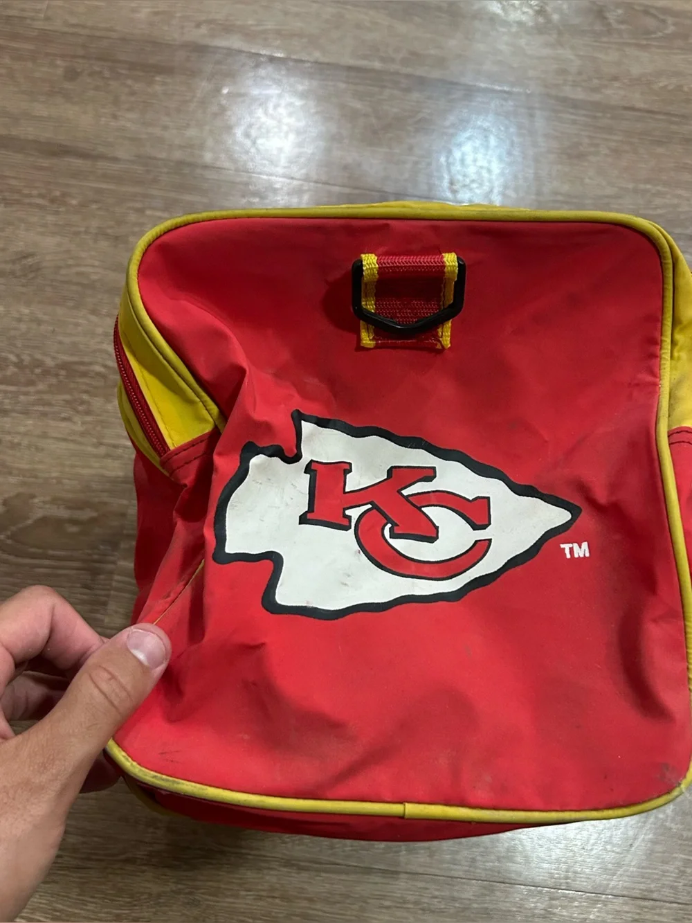 Vintage Kansas City Chiefs Duffel Bag NFL ADS Sports Red Yellow Gym Travel 90s